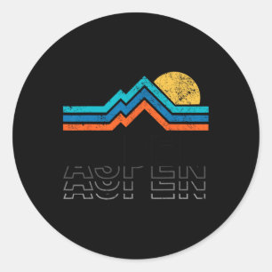 Adesivo Redondo Aspen Colorado Co Esqui na Montanha Vintage 80s As