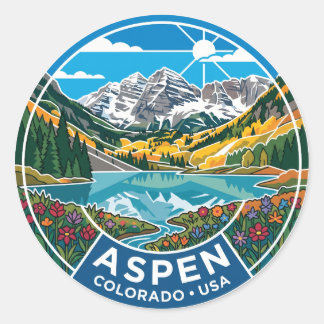 Adesivo Redondo Aspen Colorado EUA