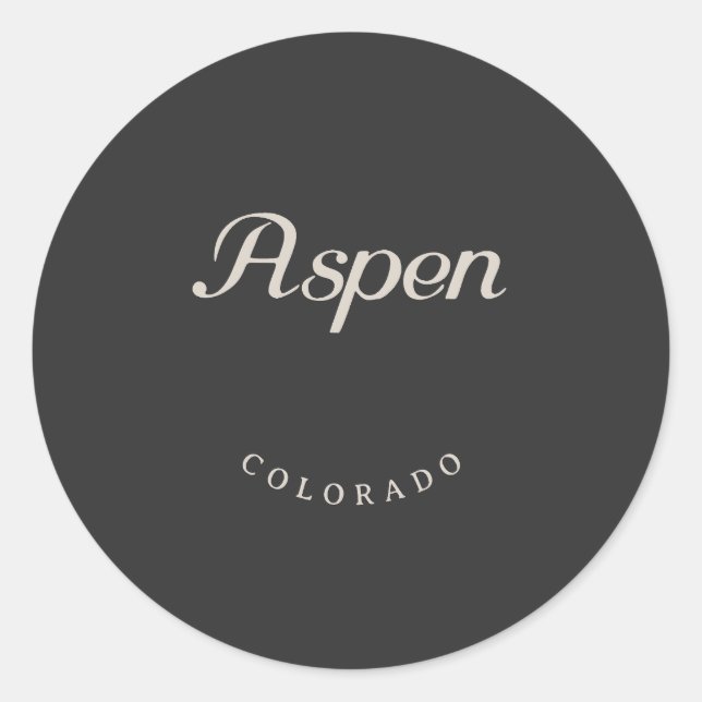 Adesivo Redondo Aspen Colorado White Font (Frente)