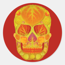 Adesivo Redondo Aspen Folha Crânio 13