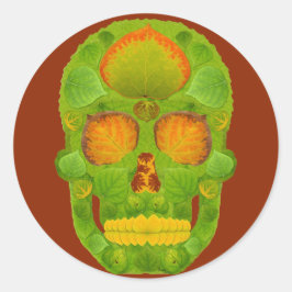 Adesivo Redondo Aspen Folha Skull 10