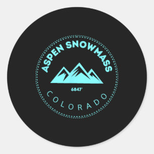 Adesivo Redondo Aspen Snowm Cidade Montanhosa do Colorado - Co Ele