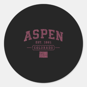 Adesivo Redondo Aspen vintage esportes colorado atlético throwback