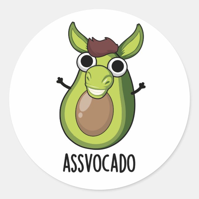 Adesivo Redondo Ass-vocado Funny Avocado Pun (Frente)