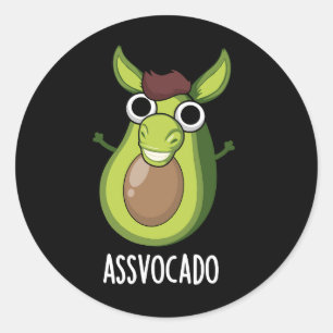 Adesivo Redondo Ass-vocado Funny Avocado Pun Dark BG