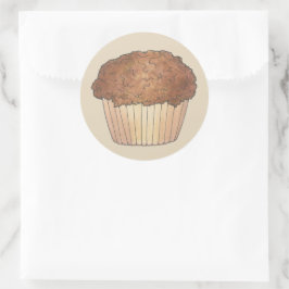 Adesivo Redondo Assar de Muffin Fresco de Streusel Crumb Fresco