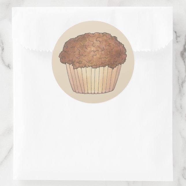 Adesivo Redondo Assar de Muffin Fresco de Streusel Crumb Fresco (Bolsa)