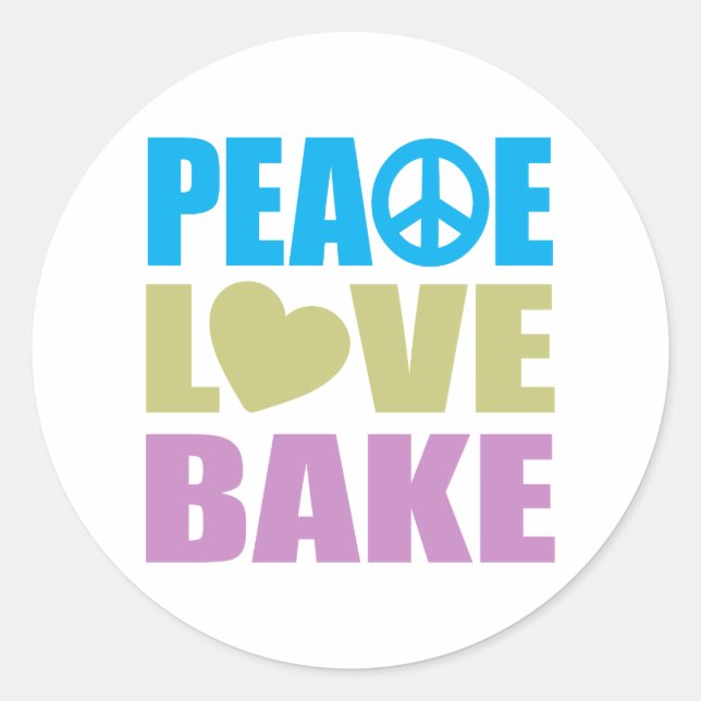 Adesivo Redondo Assar Peace Love (Frente)