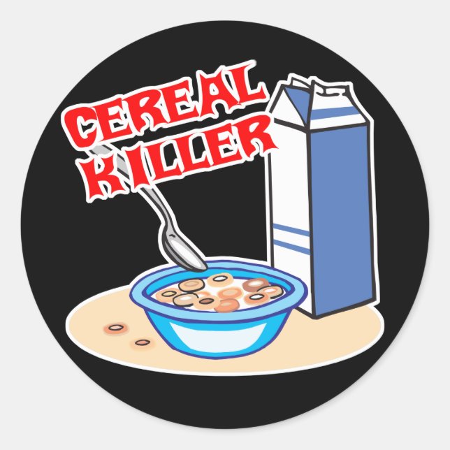 Adesivo Redondo assassino de cereal (Frente)