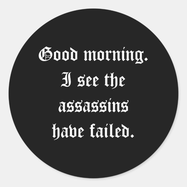 Adesivo Redondo Assassins Sticker (Frente)