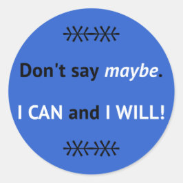 Adesivo Redondo Assertivo Posso citar azul