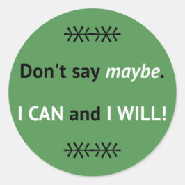 Adesivo Redondo Assertivo Posso citar verde