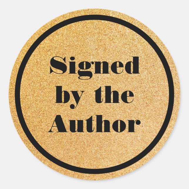 Adesivo Redondo Assinado pela autora reluzente Dourada (Frente)