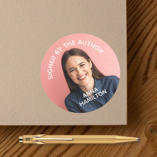 Adesivo Redondo Assinado pelo Autor Book Signing Sticker Foto