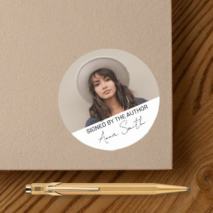 Adesivo Redondo Assinado pelo Autor Book Signing Sticker Foto