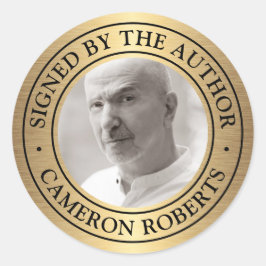 Adesivo Redondo Assinado pelo autor gradiente personalizado do our