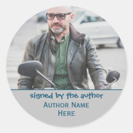 Adesivo Redondo Assinado Pelo Livro De Modelos De Foto Do Autor