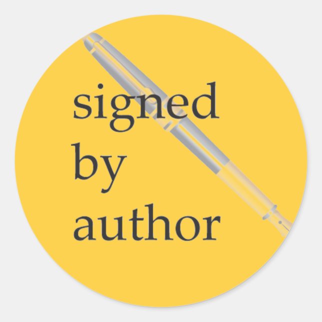 Adesivo Redondo Assinado por autocolantes (Frente)