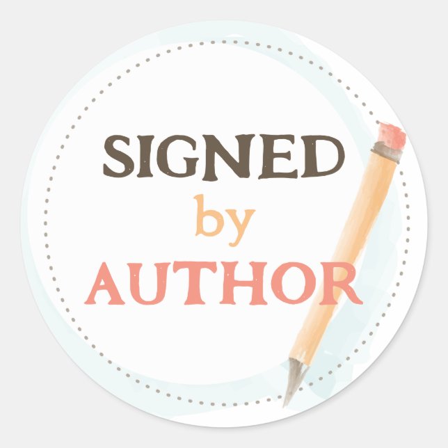Adesivo Redondo Assinado por Autografado para Livros Autografados (Frente)