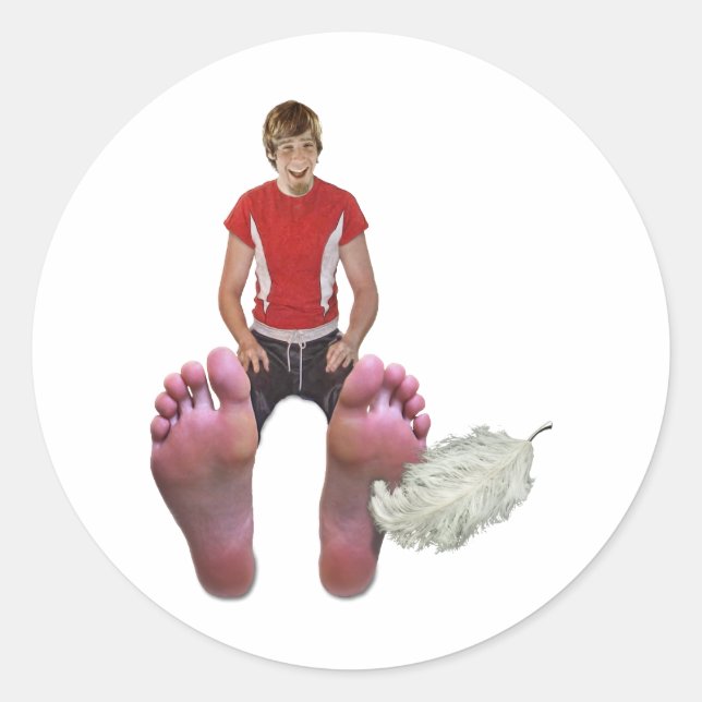 Adesivo Redondo Assinalar Meus Pés Também (Frente)