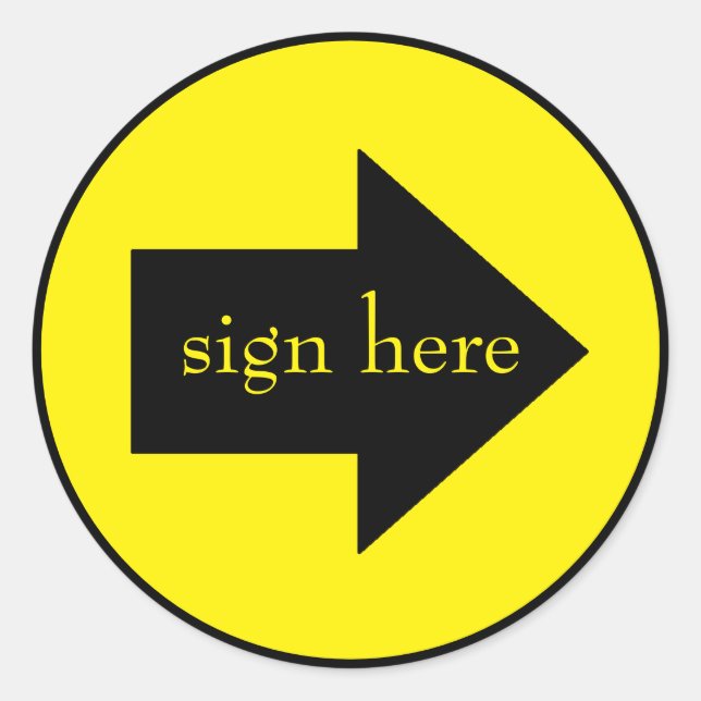 Adesivo Redondo assinar aqui autocolantes pelo dalDesignNZ (Frente)