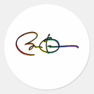 Adesivo Redondo Assinatura Barack Obama Pride Rainbow - LGBT Polit