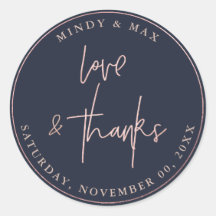 ASSINATURA EM SCRIPT LOVE+THANKS EM FAUX ROSE GOLD