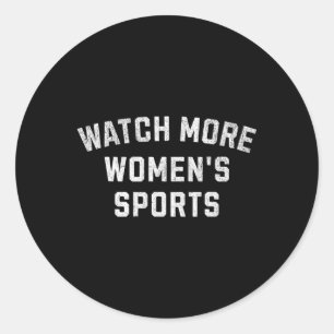 Adesivo Redondo Assista a Mais Esportes Femininos - Beisebol, Fute