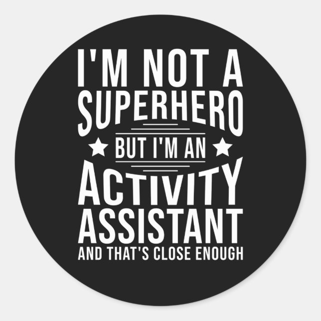 Adesivo Redondo Assistente de Atividade (Frente)
