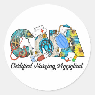 Adesivo Redondo Assistente de Enfermagem Certificado CNA