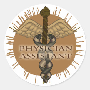 Adesivo Redondo Assistente médico Caduceus Sticker