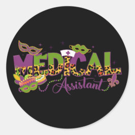 Adesivo Redondo Assistente médico - Mardi Gras