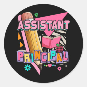 Adesivo Redondo Assistente Principal 90s Estilo Rosa Retroativo