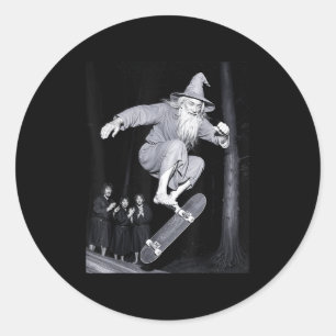 Adesivo Redondo Assistente Skateboard Engraçado Memória Engraçada 