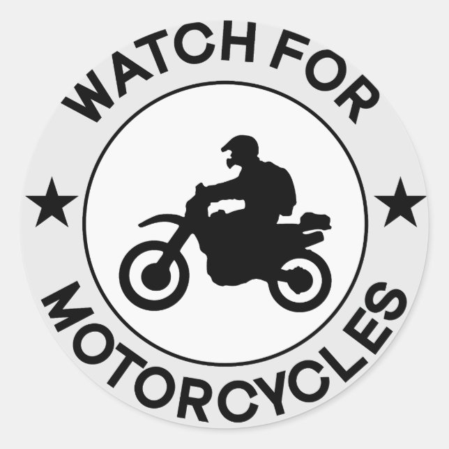 Adesivo Redondo assistir a motociclos (Frente)