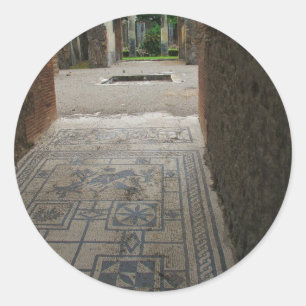 Adesivo Redondo Assoalho de mosaico de Pompeii