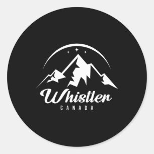 Adesivo Redondo Assobiador do Canadá Ski Resort esquiando Snowboar