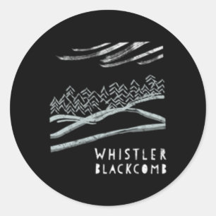 Adesivo Redondo Assobiador Esquiar Snowy Mountain Slope
