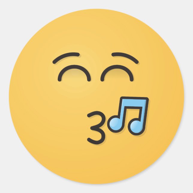 Adesivo Redondo Assobiar Face com Olhos Sorridentes (Frente)