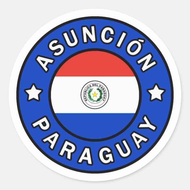 Adesivo Redondo Assunção Paraguai (Frente)