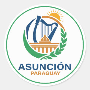 Adesivo Redondo Assunção Paraguai América do Sul