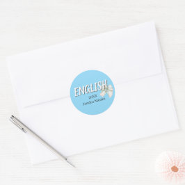 Adesivo Redondo Assunto Escolar de Texto Simples Minimalista
