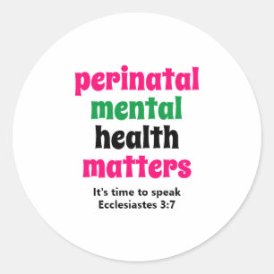 Adesivo Redondo Assuntos de Saúde Mental Perinatal