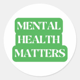 Adesivo Redondo Assuntos de Saúde Mental - Sensibilização Espalhad