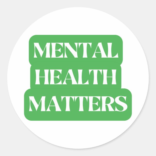 Adesivo Redondo Assuntos de Saúde Mental - Sensibilização Espalhad (Frente)