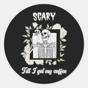 Adesivo Redondo Assustador Até Eu Pegar Minha Taça De Halloween De