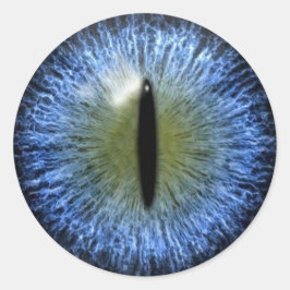 Adesivo Redondo Assustador do Halloween Cat Eyeball