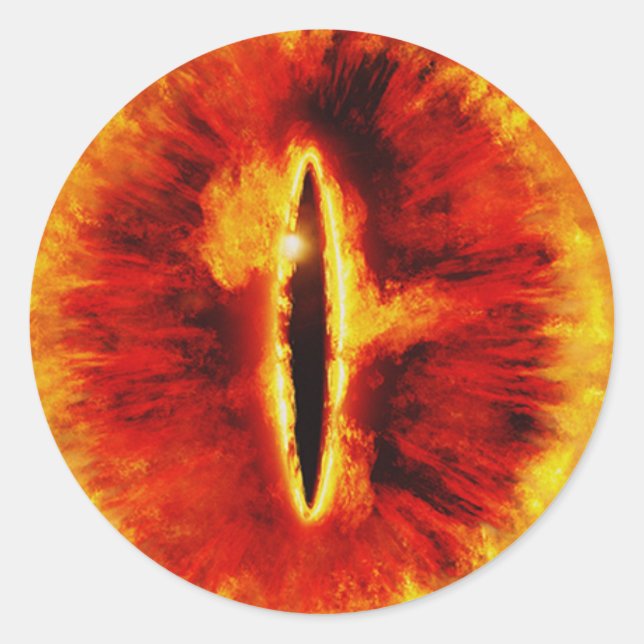 Adesivo Redondo Assustador do Halloween Dragon Eyeball (Frente)