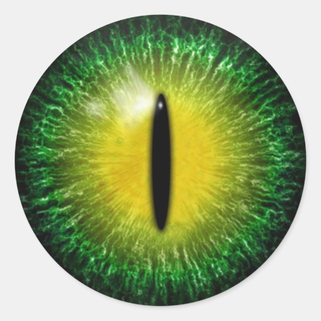 Adesivo Redondo Assustador do Halloween Dragon Eyeball (Frente)