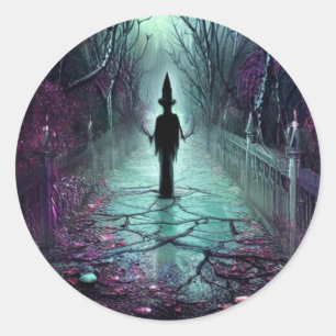 Adesivo Redondo Assustador gótico assustador e picante clássico